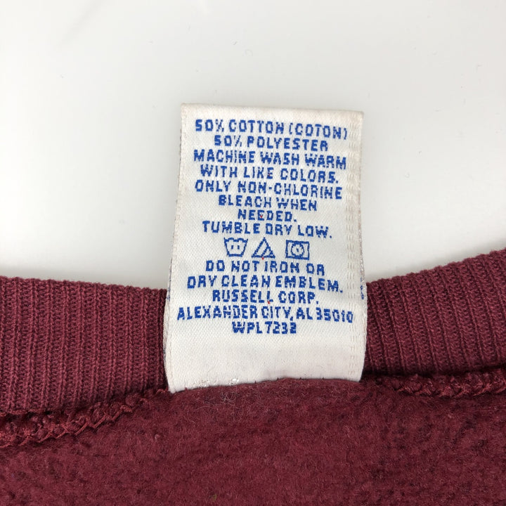 Vintage 90'S Russell printed sweatshirt, size XL, men's cotton burgundy type Vintage Second Hand