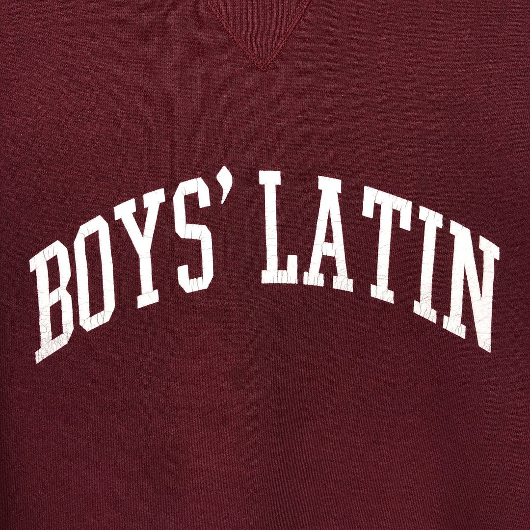 Vintage 90'S Russell printed sweatshirt, size XL, men's cotton burgundy type Vintage Second Hand
