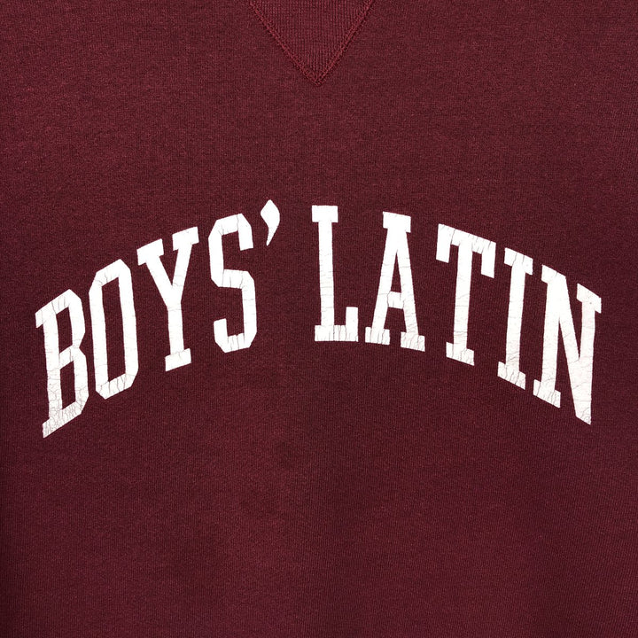 Vintage 90'S Russell printed sweatshirt, size XL, men's cotton burgundy type Vintage Second Hand