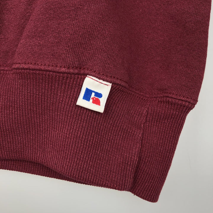 Vintage 90'S Russell printed sweatshirt, size XL, men's cotton burgundy type Vintage Second Hand