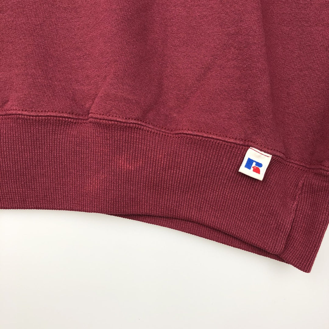 Vintage 90'S Russell printed sweatshirt, size XL, men's cotton burgundy type Vintage Second Hand