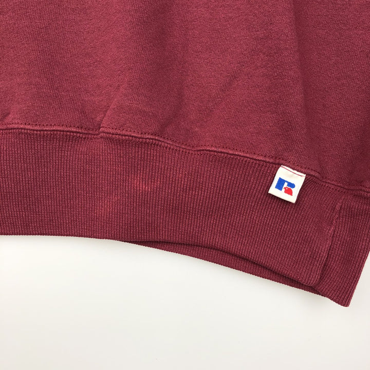 Vintage 90'S Russell printed sweatshirt, size XL, men's cotton burgundy type Vintage Second Hand