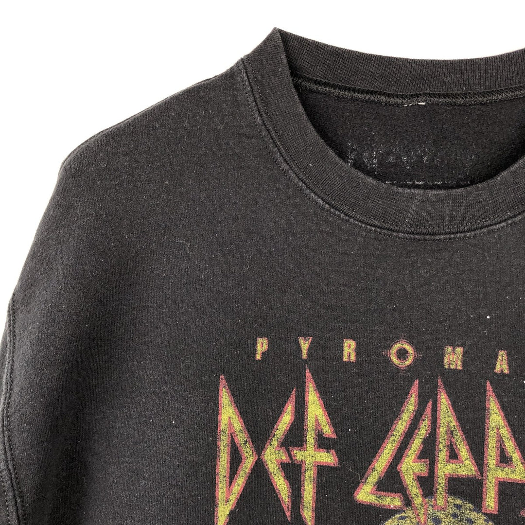DEF LEPPARD band sweatshirt, size M, men's unclear black type Vintage Second Hand