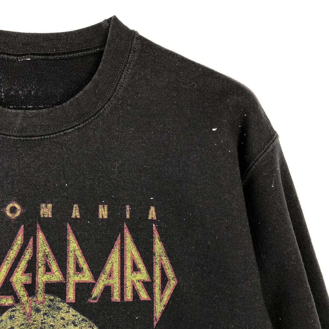 DEF LEPPARD band sweatshirt, size M, men's unclear black type Vintage Second Hand