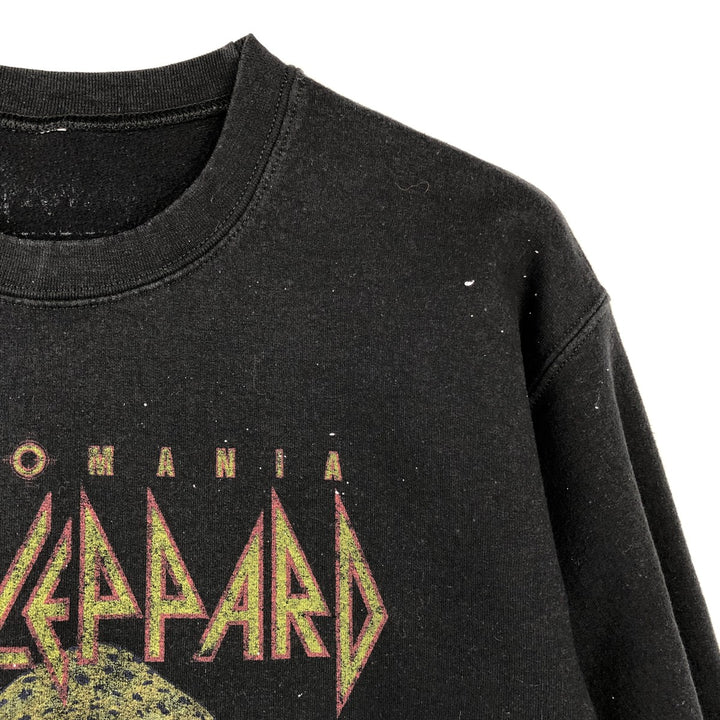 DEF LEPPARD band sweatshirt, size M, men's unclear black type Vintage Second Hand