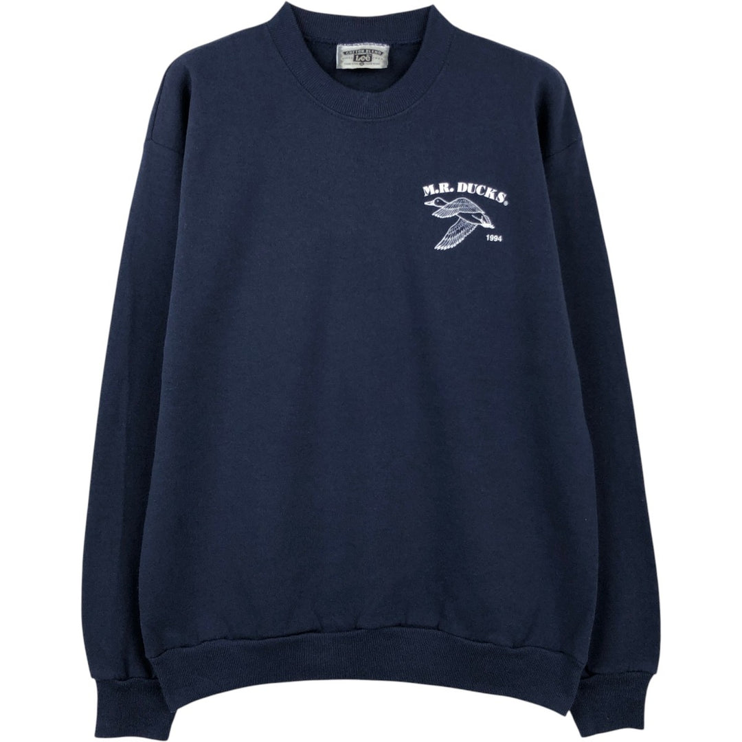 Vintage 90'S Lee print sweatshirt, made in the USA, size M, men's cotton navy blue type Vintage Second Hand