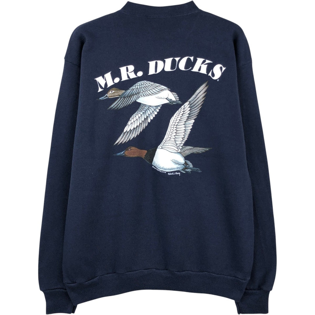 Vintage 90'S Lee print sweatshirt, made in the USA, size M, men's cotton navy blue type Vintage Second Hand
