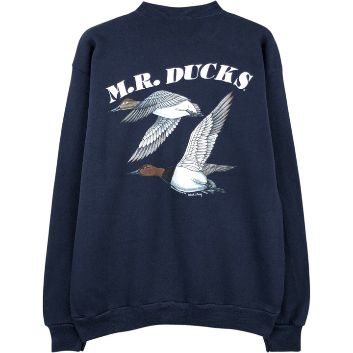 Vintage 90'S Lee print sweatshirt, made in the USA, size M, men's cotton navy blue type Vintage Second Hand