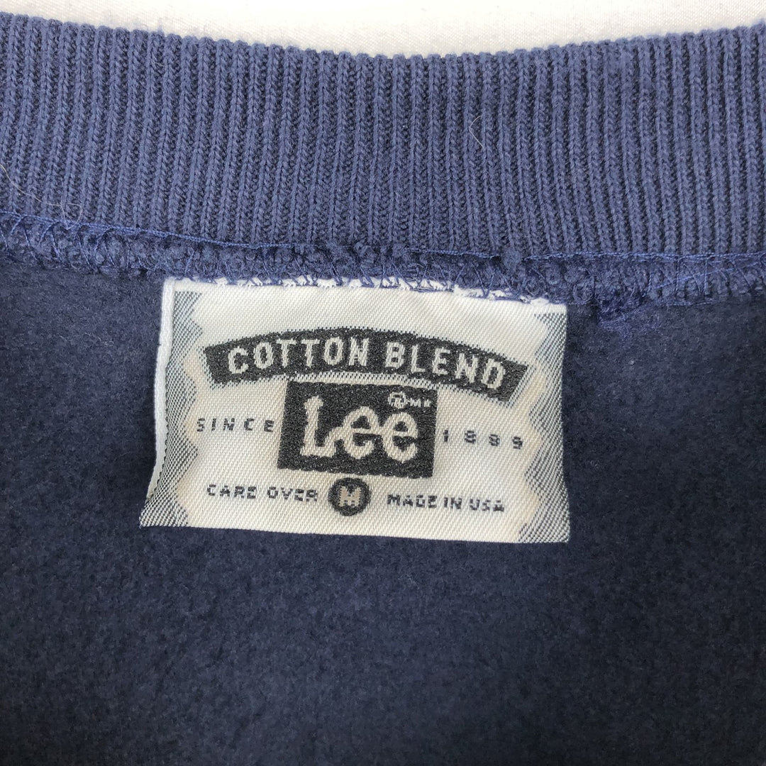 Vintage 90'S Lee print sweatshirt, made in the USA, size M, men's cotton navy blue type Vintage Second Hand