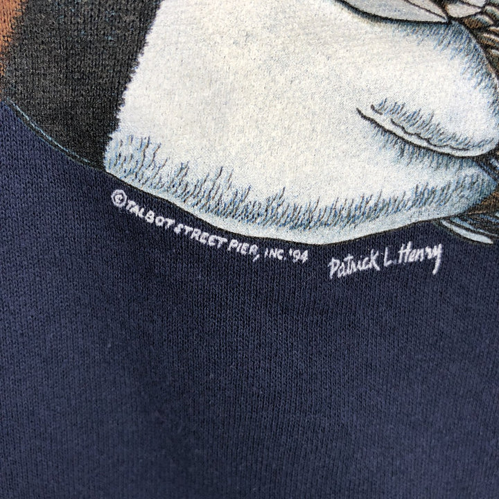 Vintage 90'S Lee print sweatshirt, made in the USA, size M, men's cotton navy blue type Vintage Second Hand
