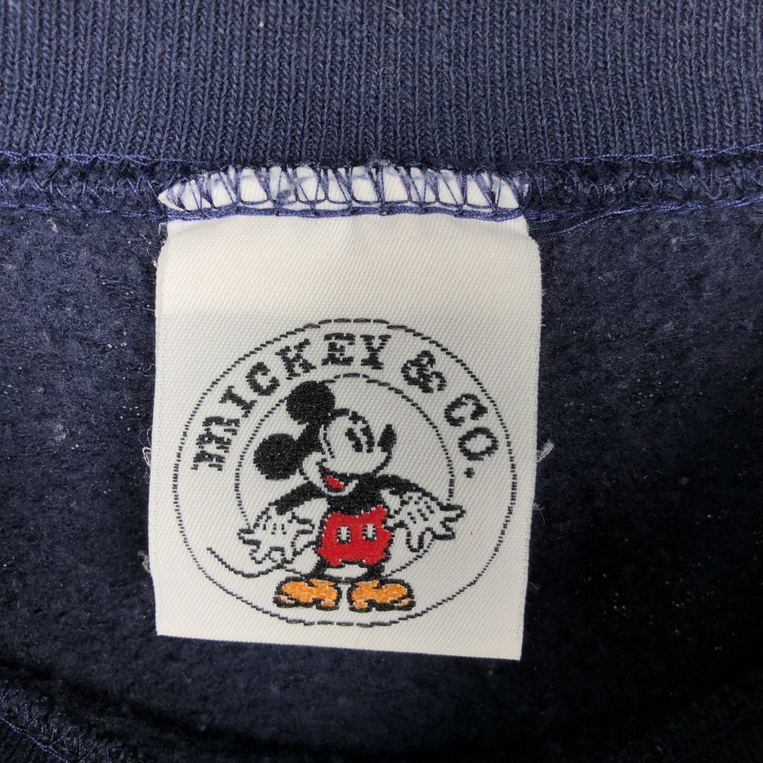 90'S Disney Mickey Mouse character sweatshirt, sweatshirt, made in USA, men's XL size, vintage cotton navy blue type Vintage Second Hand