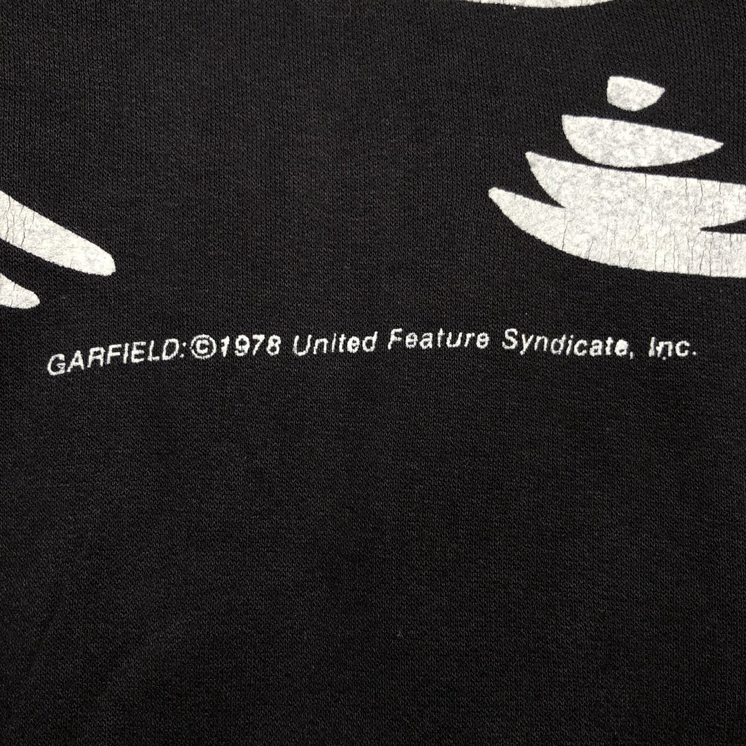 70'S Garfield Large Print Character Sweatshirt, Made in USA, Men's Size L (Equivalent), Vintage unclear black type Vintage Second Hand
