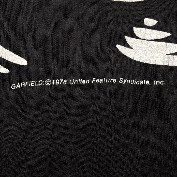 70'S Garfield Large Print Character Sweatshirt, Made in USA, Men's Size L (Equivalent), Vintage unclear black type Vintage Second Hand