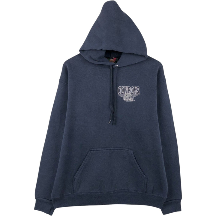 JOSTENS SPORTSWEAR NFL Dallas Cowboys Sweatshirt Pullover Hoodie, Made in USA, Men's Size L (Equivalent), Vintage cotton navy blue type Vintage Second Hand