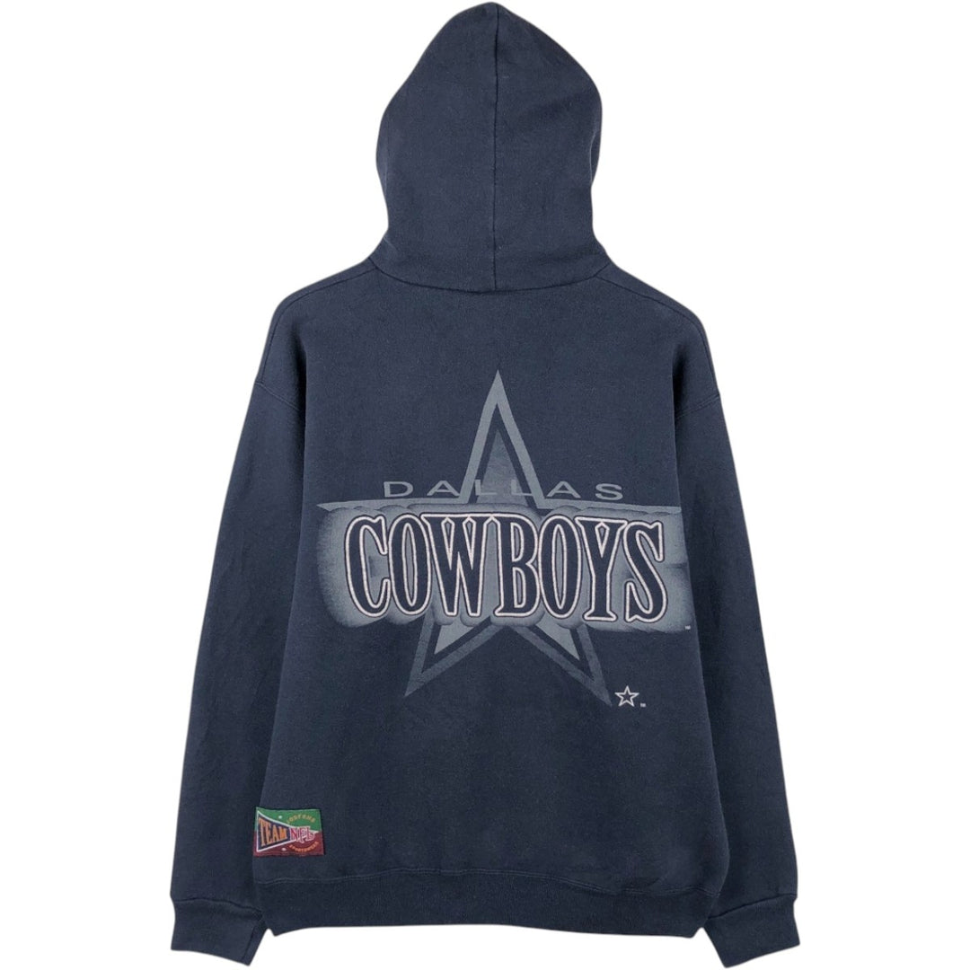 JOSTENS SPORTSWEAR NFL Dallas Cowboys Sweatshirt Pullover Hoodie, Made in USA, Men's Size L (Equivalent), Vintage cotton navy blue type Vintage Second Hand