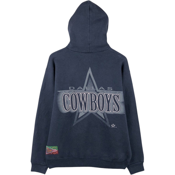 JOSTENS SPORTSWEAR NFL Dallas Cowboys Sweatshirt Pullover Hoodie, Made in USA, Men's Size L (Equivalent), Vintage cotton navy blue type Vintage Second Hand
