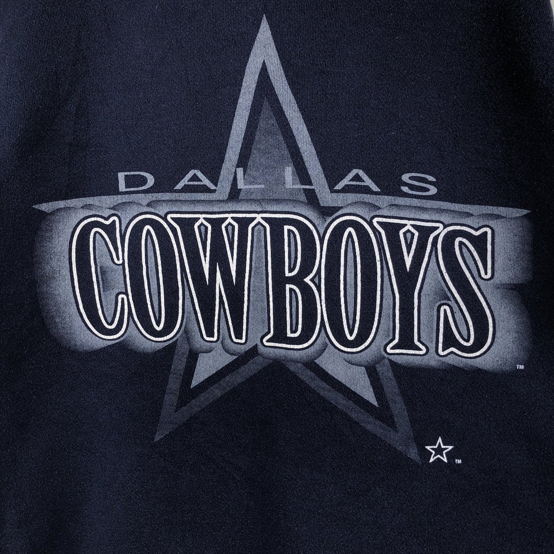 JOSTENS SPORTSWEAR NFL Dallas Cowboys Sweatshirt Pullover Hoodie, Made in USA, Men's Size L (Equivalent), Vintage cotton navy blue type Vintage Second Hand