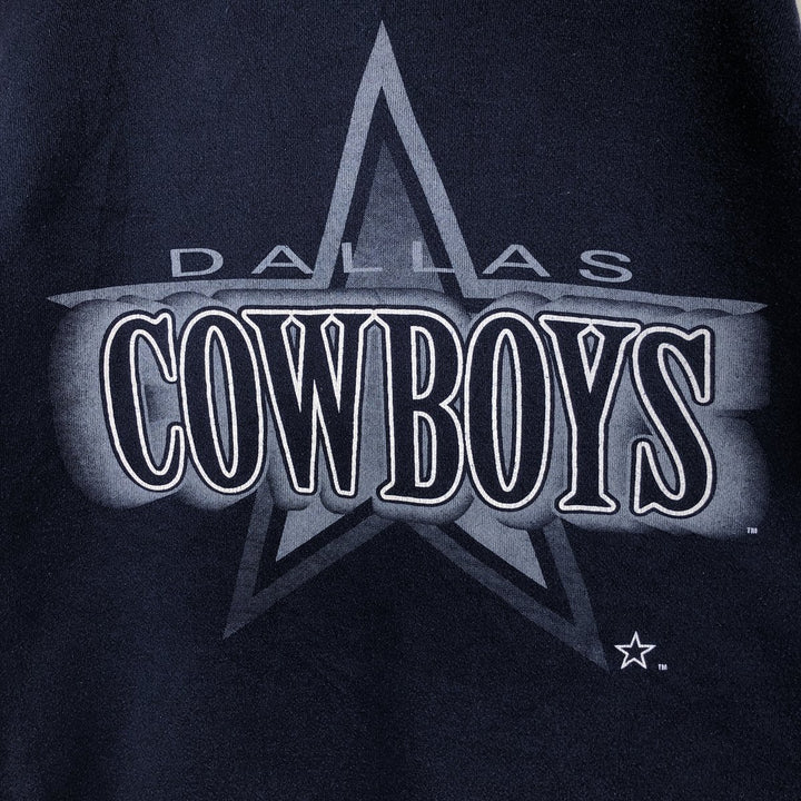 JOSTENS SPORTSWEAR NFL Dallas Cowboys Sweatshirt Pullover Hoodie, Made in USA, Men's Size L (Equivalent), Vintage cotton navy blue type Vintage Second Hand