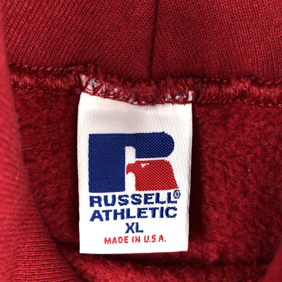 Vintage 90'S Russell College Pullover Hoodie, Made in USA, Men's XL cotton Red type red-purple Vintage Second Hand