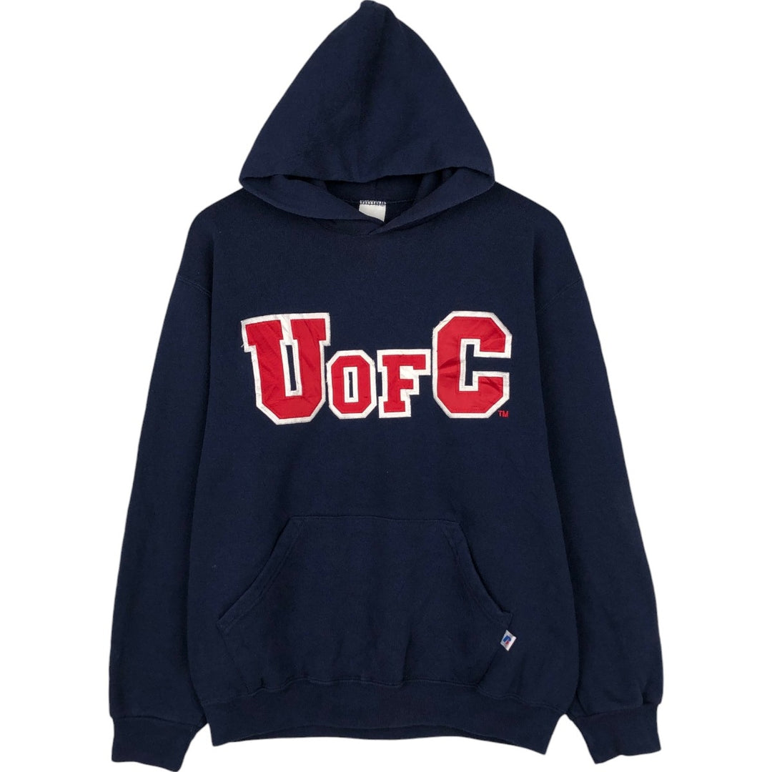 90'S Russell College Sweatshirt Pullover Hoodie, Men's M Size, Vintage cotton navy blue type Vintage Second Hand