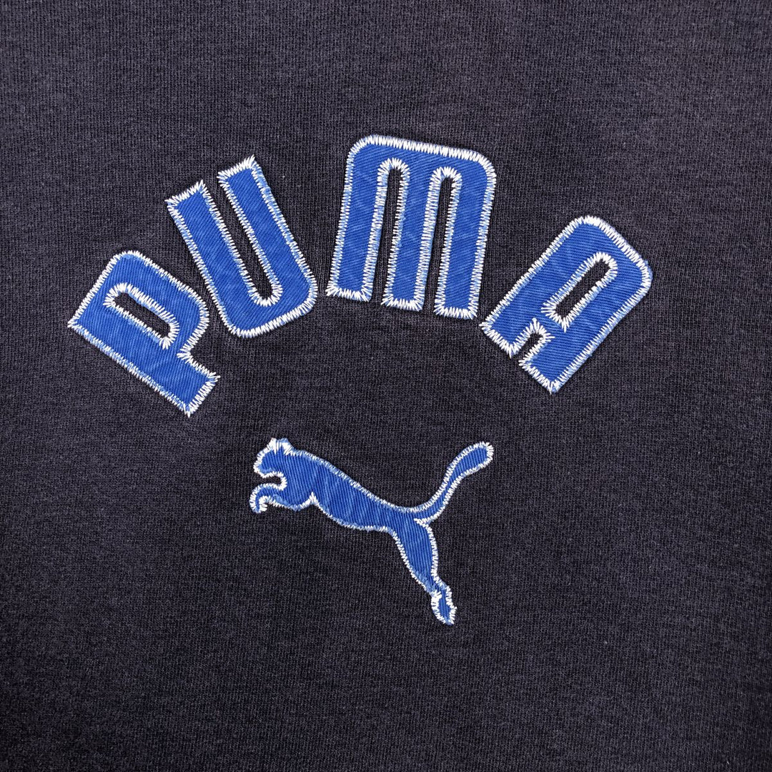 90s-00'S Puma sweatshirt pullover hoodie, men's size L equivalent, vintage. cotton navy blue type Vintage Second Hand