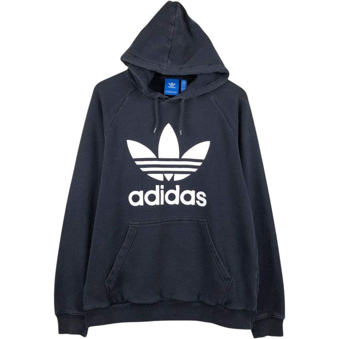 Adidas Originals Sweatshirt Pullover Hoodie, Men's Size L cotton black type Vintage Second Hand