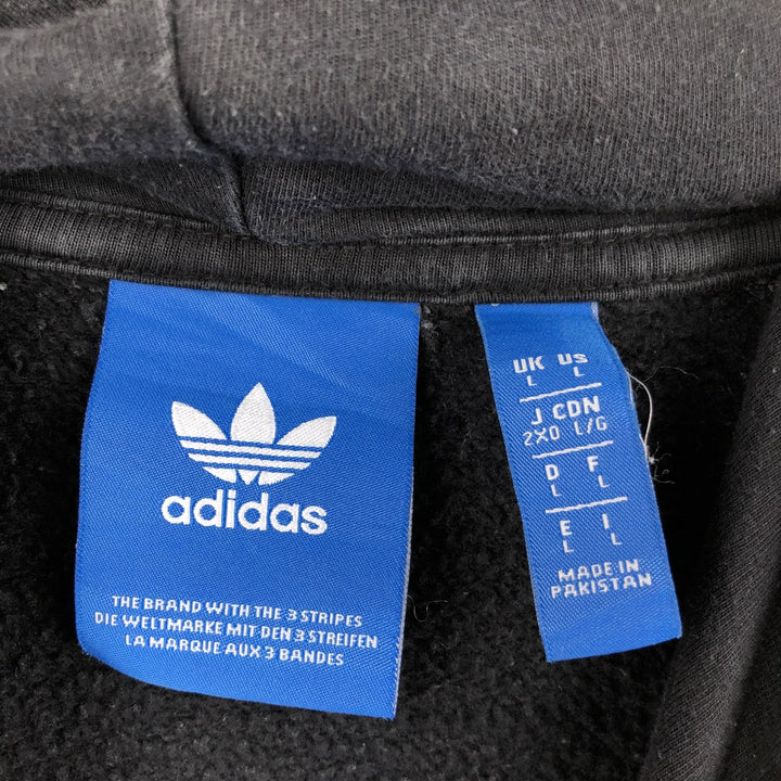 Adidas Originals Sweatshirt Pullover Hoodie, Men's Size L cotton black type Vintage Second Hand