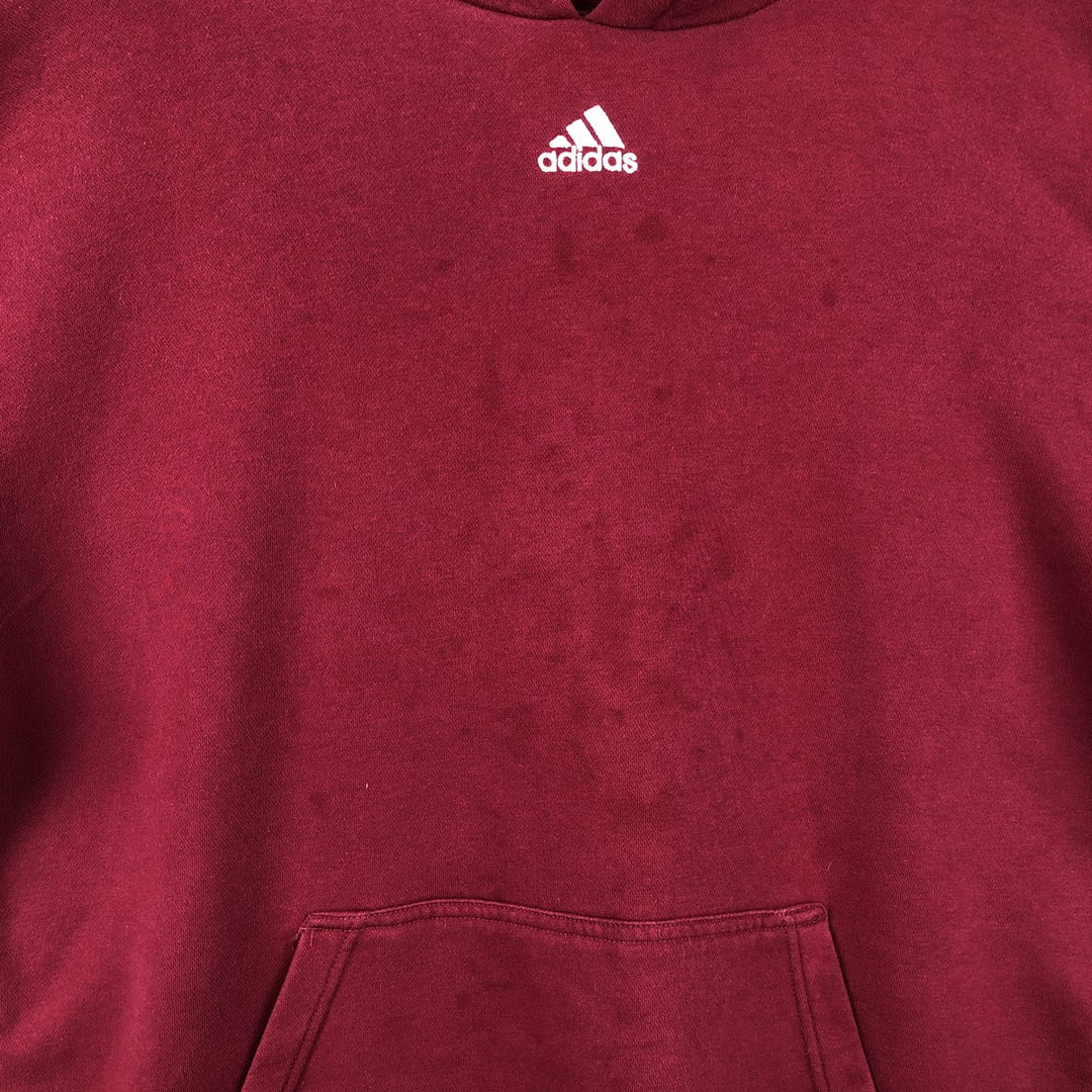 2000'S Adidas sweatshirt pullover hoodie, men's XL cotton red type Vintage Second Hand