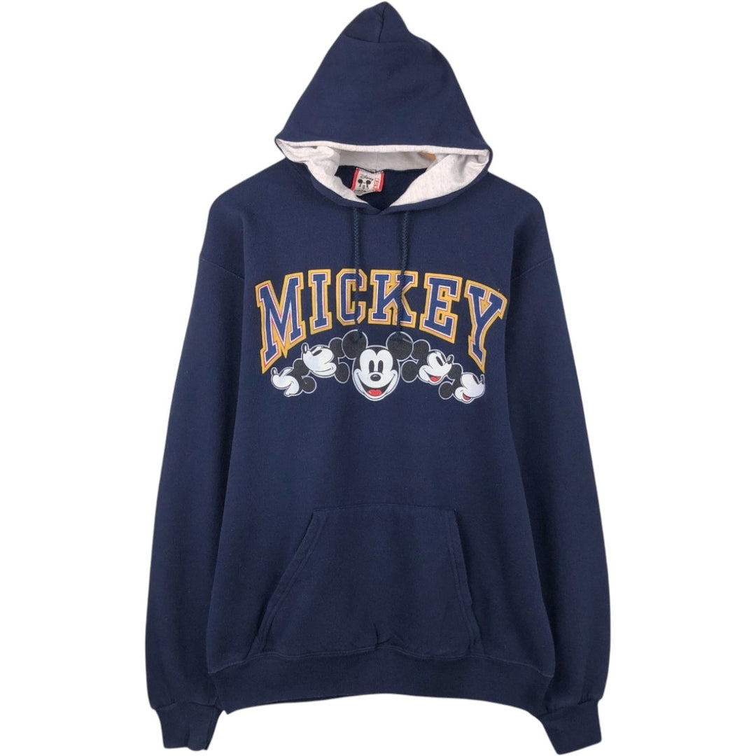 Vintage 90'S Disney Designs Mickey Mouse character pullover sweatshirt, Made in USA, Men's Size L polyester navy blue type Vintage Second Hand