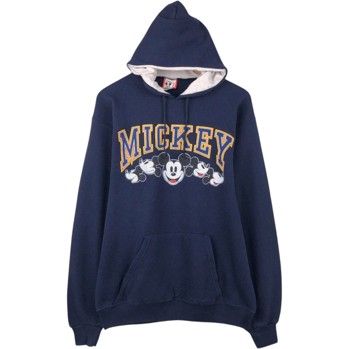 Vintage 90'S Disney Designs Mickey Mouse character pullover sweatshirt, Made in USA, Men's Size L polyester navy blue type Vintage Second Hand