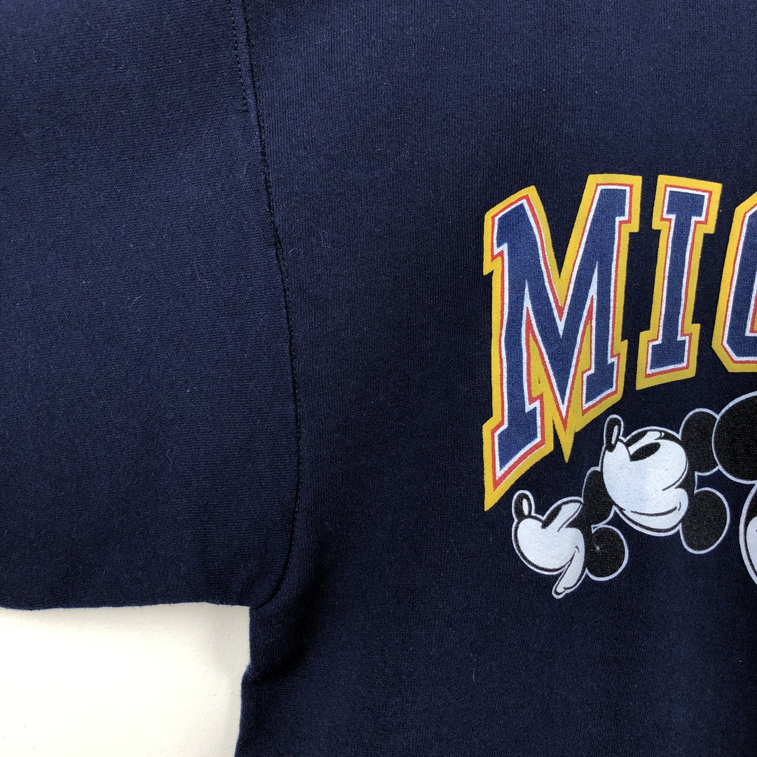 Vintage 90'S Disney Designs Mickey Mouse character pullover sweatshirt, Made in USA, Men's Size L polyester navy blue type Vintage Second Hand