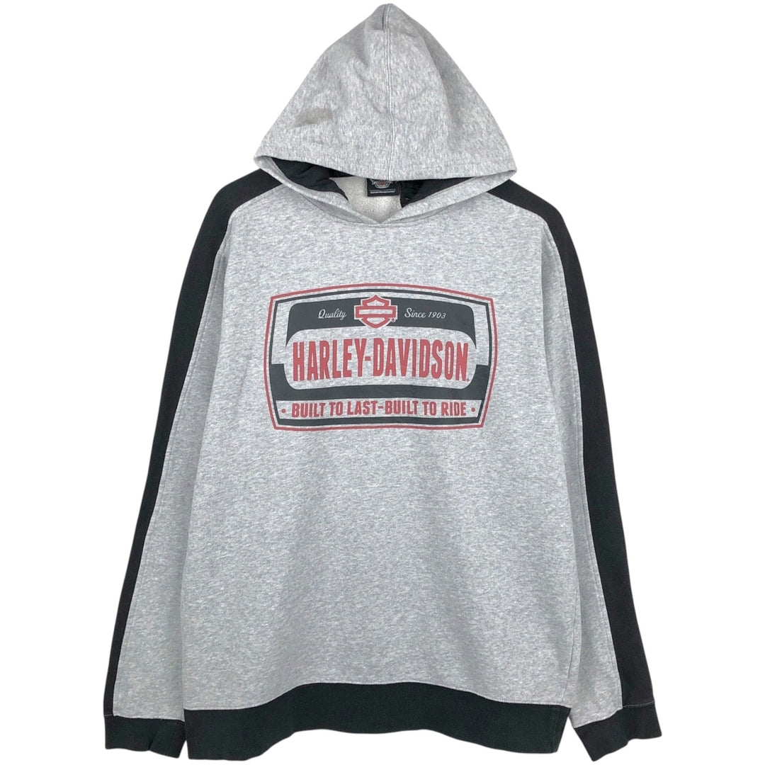Harley-Davidson Advertising Pullover Hoodie, Men's Size L cotton gray type Vintage Second Hand