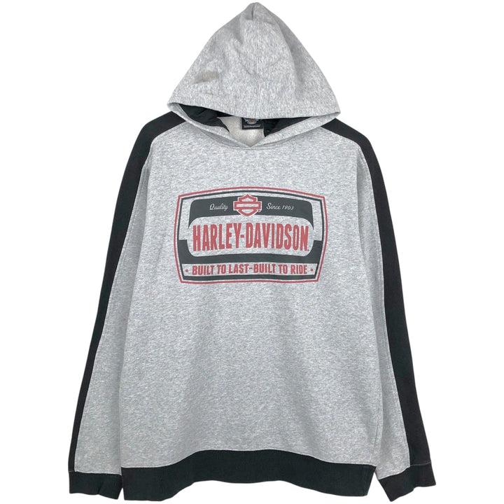 Harley-Davidson Advertising Pullover Hoodie, Men's Size L cotton gray type Vintage Second Hand