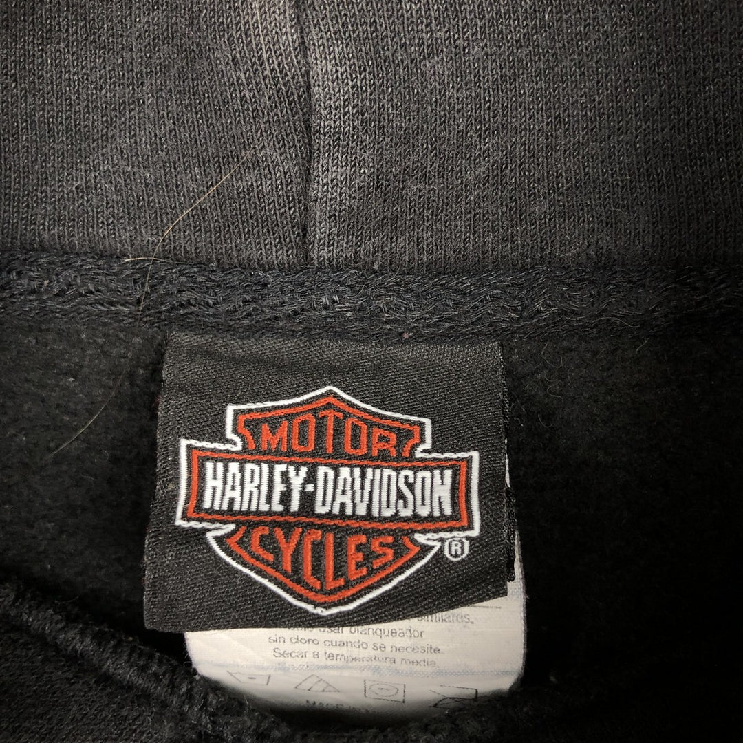 Harley-Davidson Advertising Pullover Hoodie, Men's Size L cotton black type Vintage Second Hand