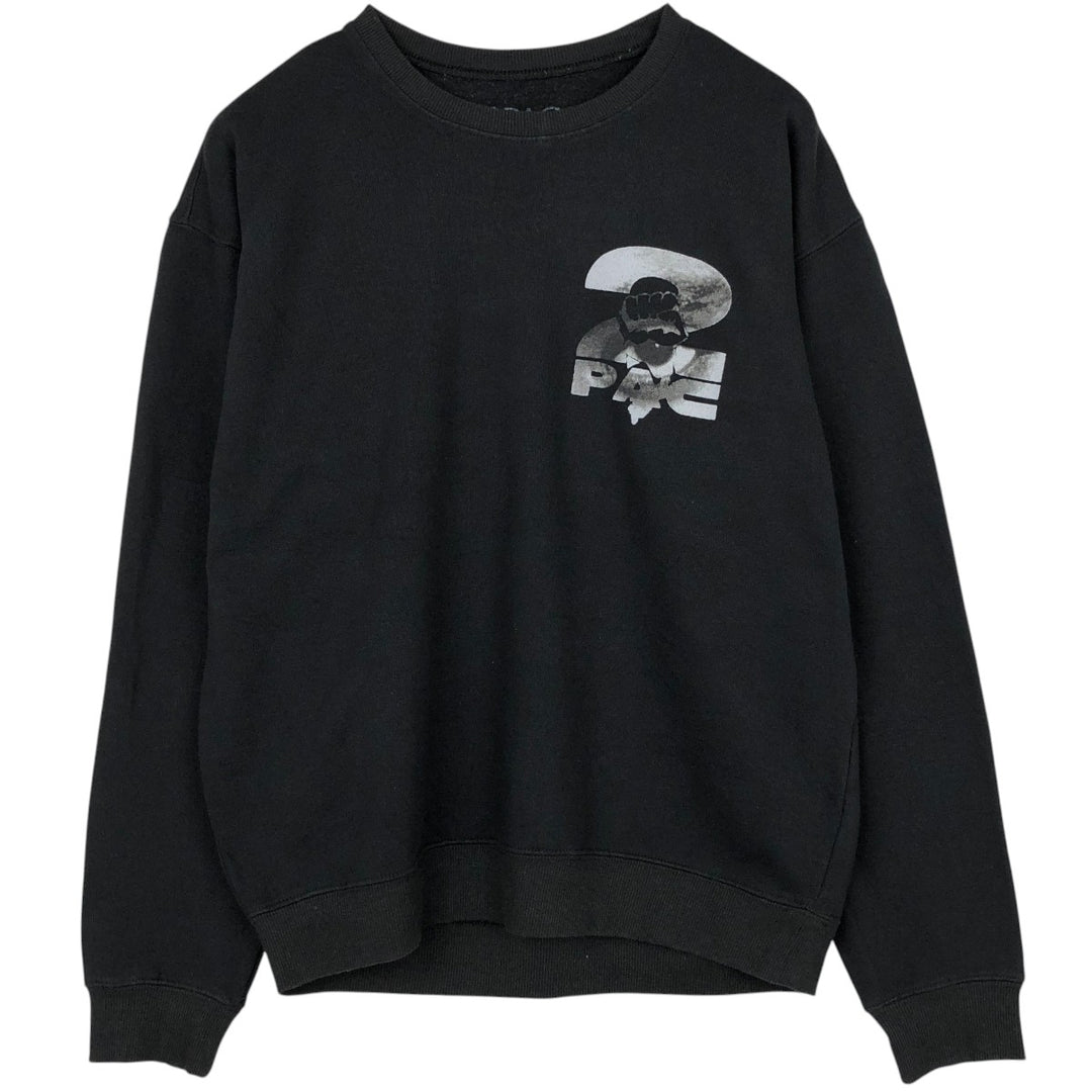 2pac Wrap Sweatshirt (Men's Size M) cotton black type Vintage Second Hand