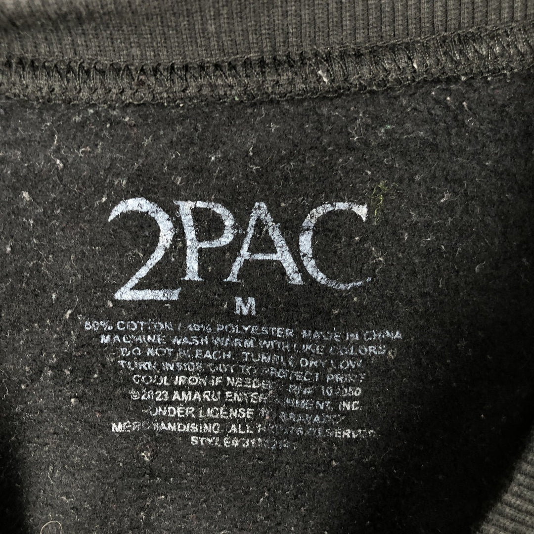 2pac Wrap Sweatshirt (Men's Size M) cotton black type Vintage Second Hand