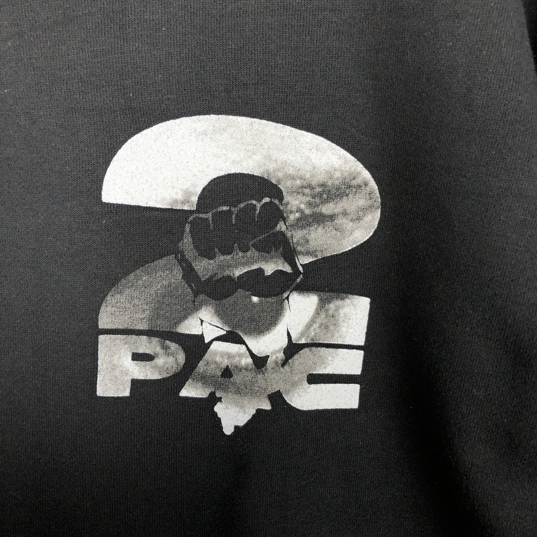 2pac Wrap Sweatshirt (Men's Size M) cotton black type Vintage Second Hand