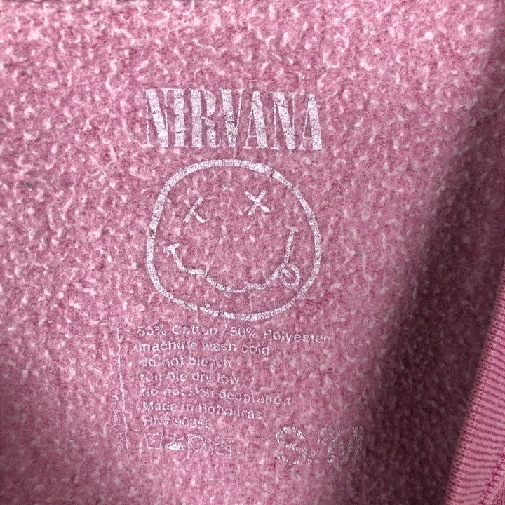 NIRVANA band sweatshirt, men's size M cotton pink type Vintage Second Hand