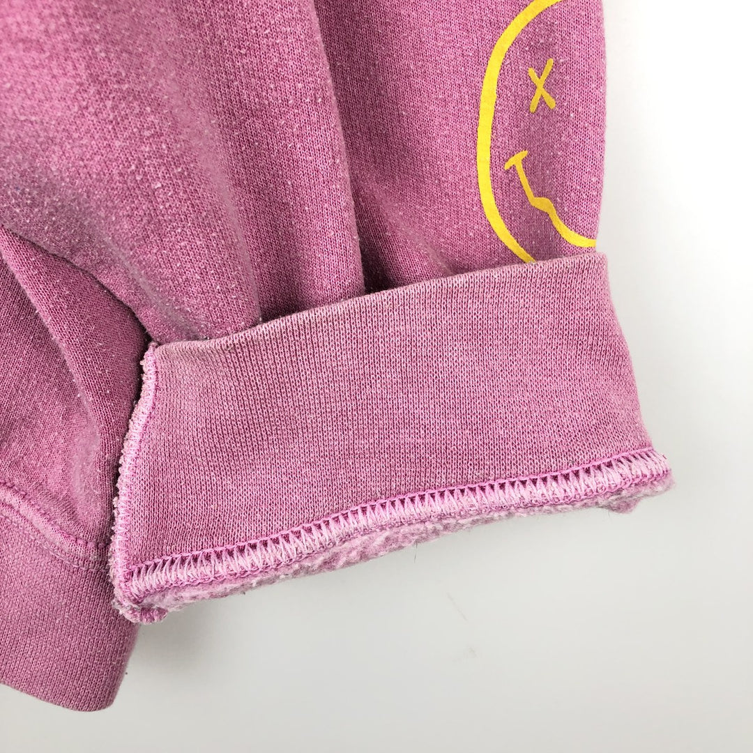 NIRVANA band sweatshirt, men's size M cotton pink type Vintage Second Hand