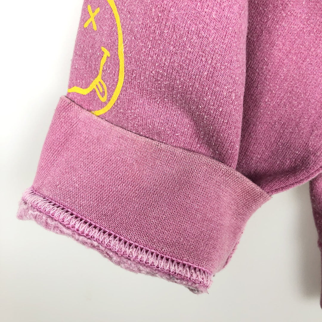 NIRVANA band sweatshirt, men's size M cotton pink type Vintage Second Hand