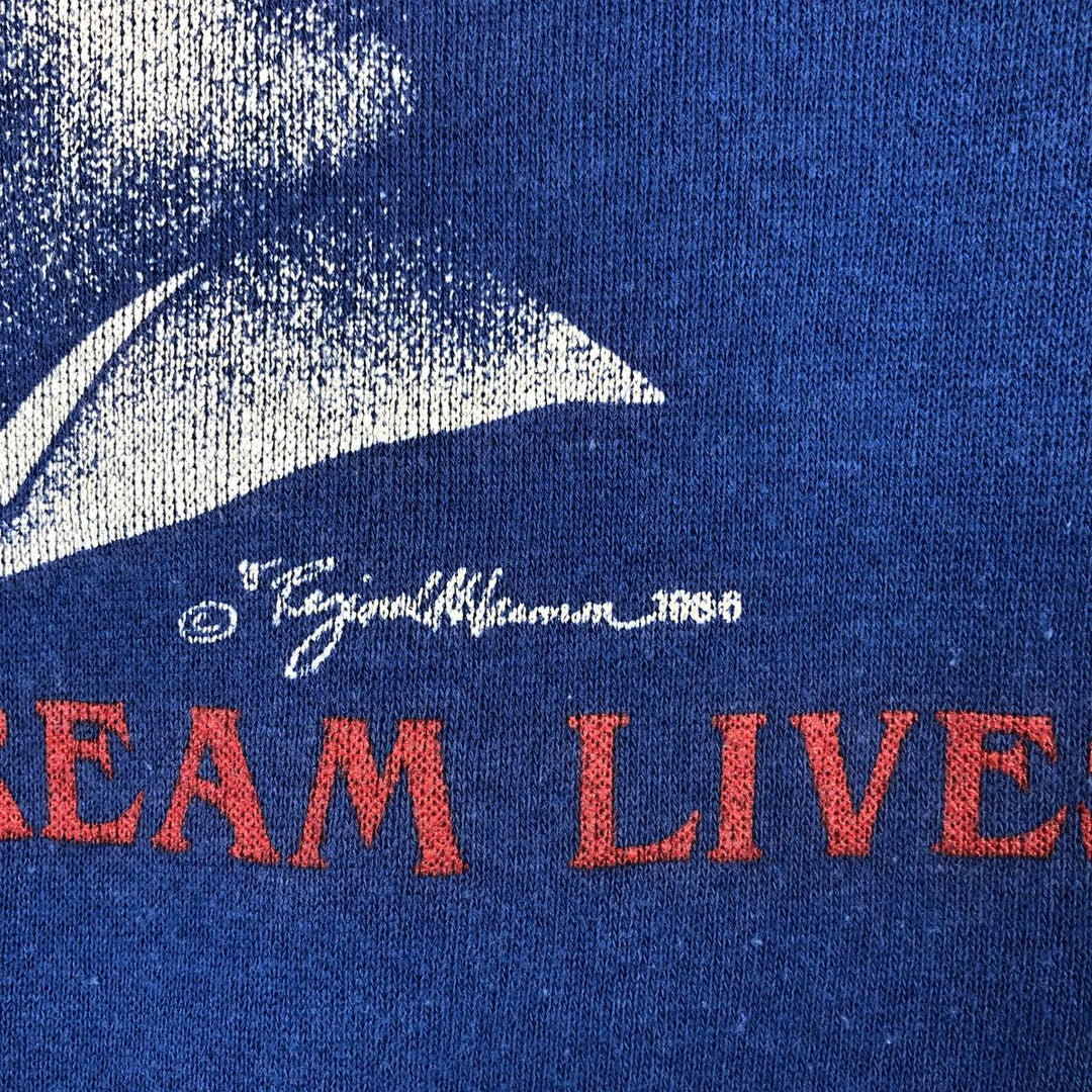 80'S Bassett-Walker Martin Luther King Jr. Print Sweatshirt, Made in USA, Men's Size M (approx.), Vintage polyester blue type Vintage Second Hand