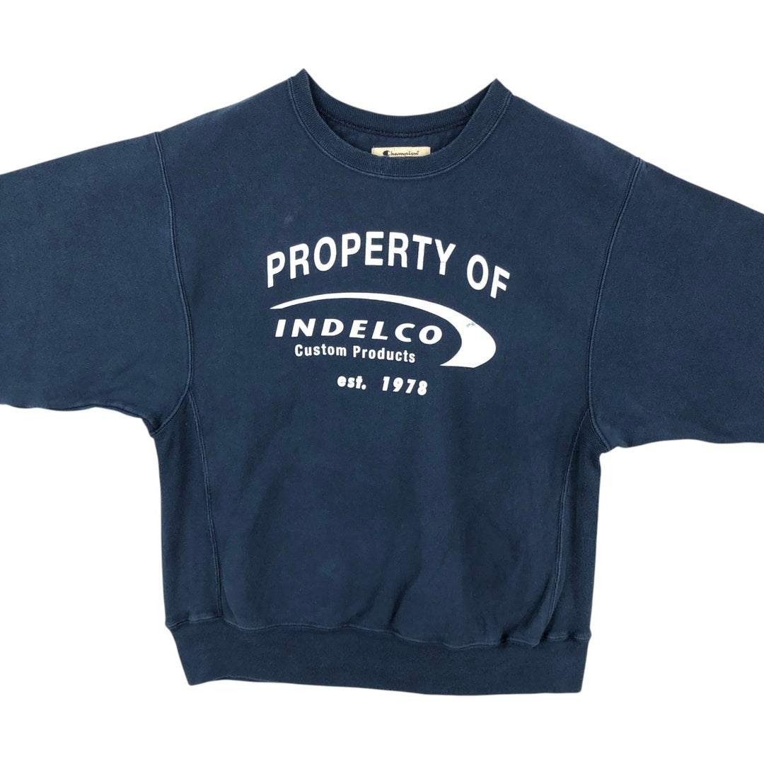 2000'S Champion Premium Reverse Weave Advertising Sweatshirt cotton navy blue type Vintage Second Hand