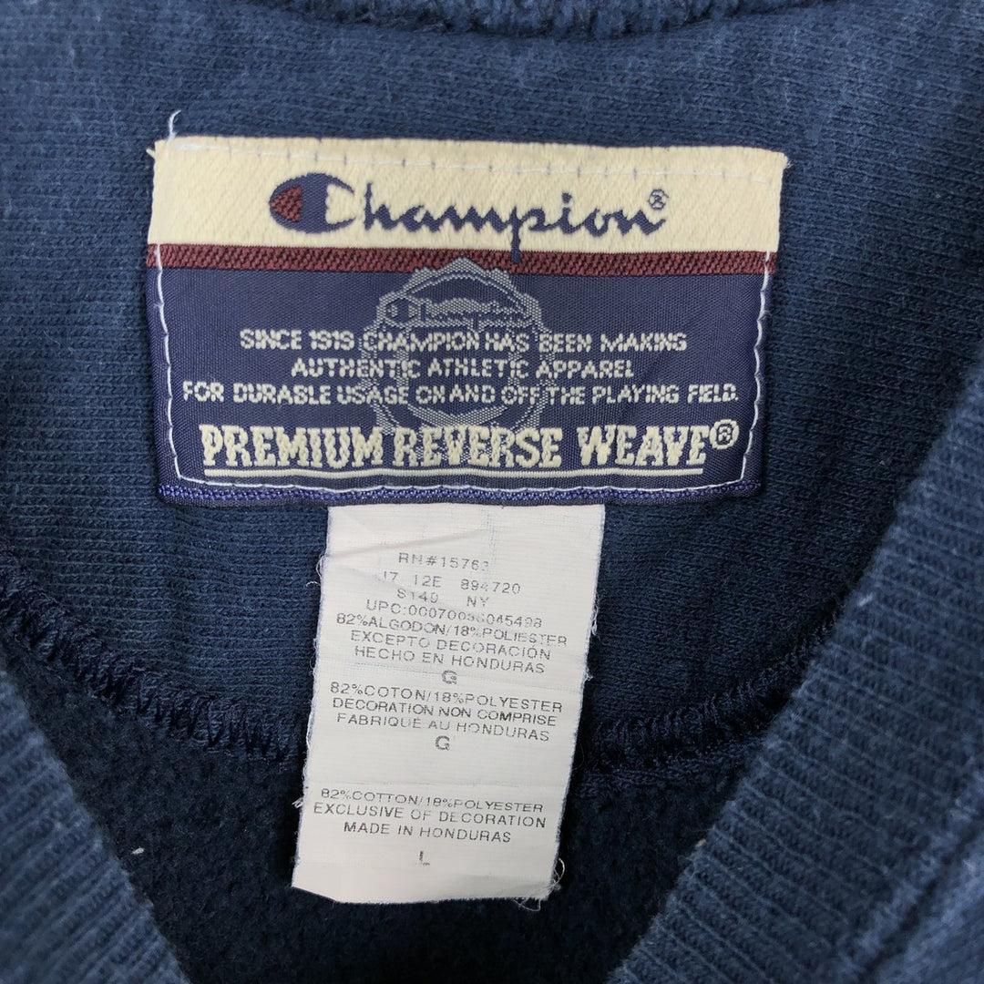 2000'S Champion Premium Reverse Weave Advertising Sweatshirt cotton navy blue type Vintage Second Hand