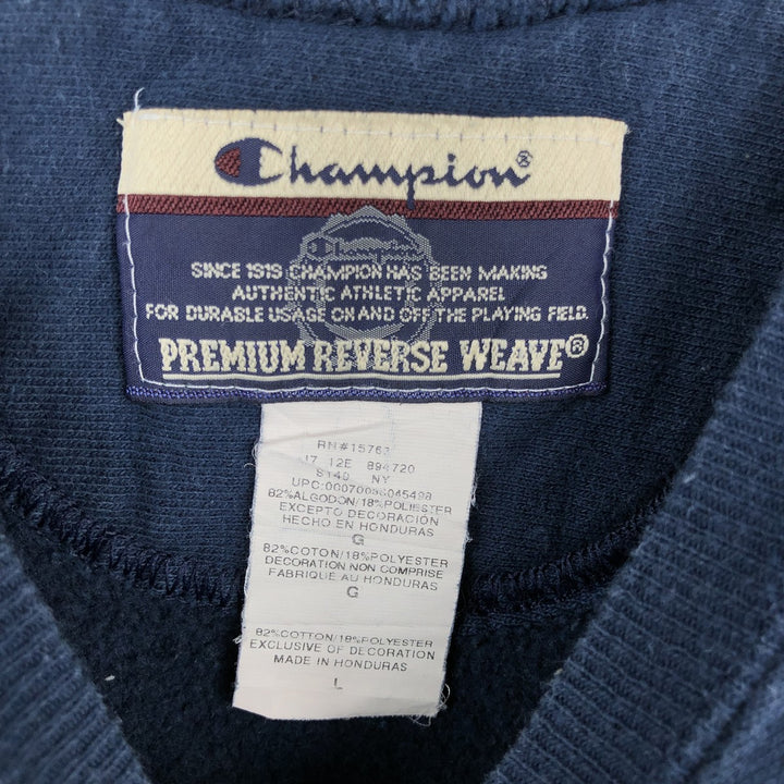 2000'S Champion Premium Reverse Weave Advertising Sweatshirt cotton navy blue type Vintage Second Hand