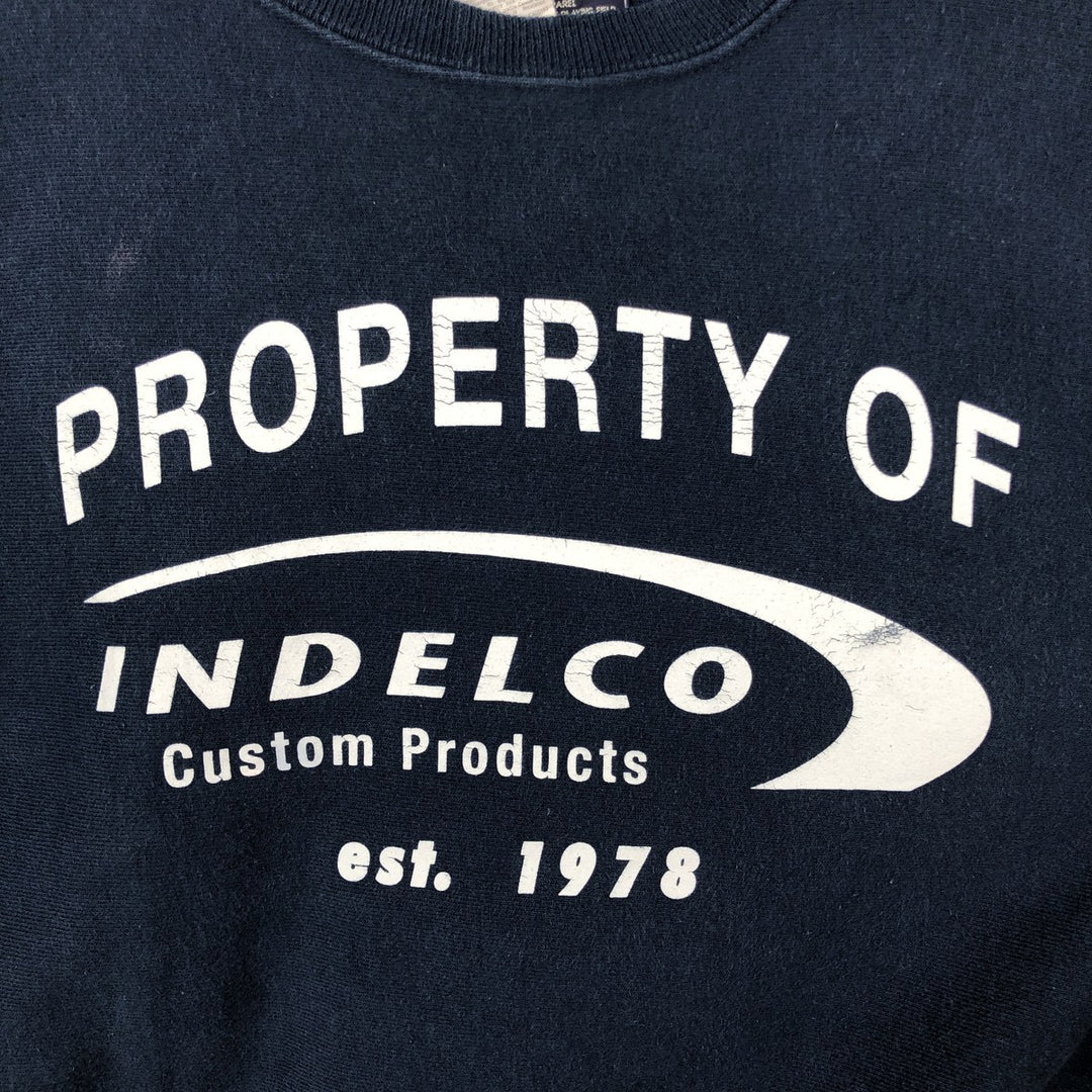 2000'S Champion Premium Reverse Weave Advertising Sweatshirt cotton navy blue type Vintage Second Hand