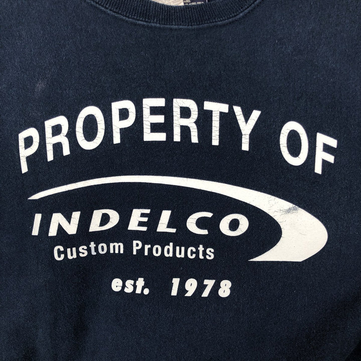 2000'S Champion Premium Reverse Weave Advertising Sweatshirt cotton navy blue type Vintage Second Hand