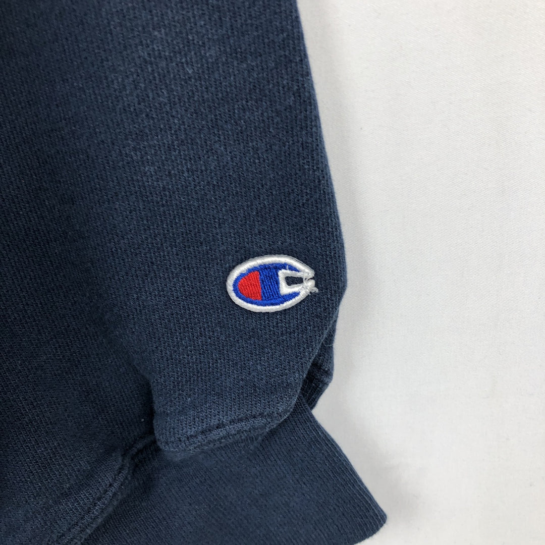 2000'S Champion Premium Reverse Weave College Sweatshirt (Men's XXL equivalent) cotton navy blue type Vintage Second Hand