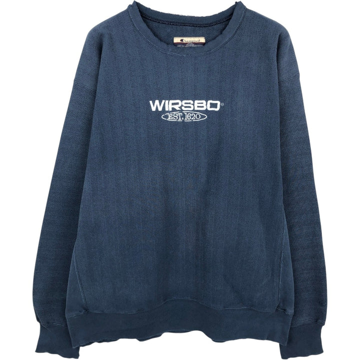 2000'S Champion Premium Reverse Weave Advertising Sweatshirt, Men's XL unclear navy blue type Vintage Second Hand