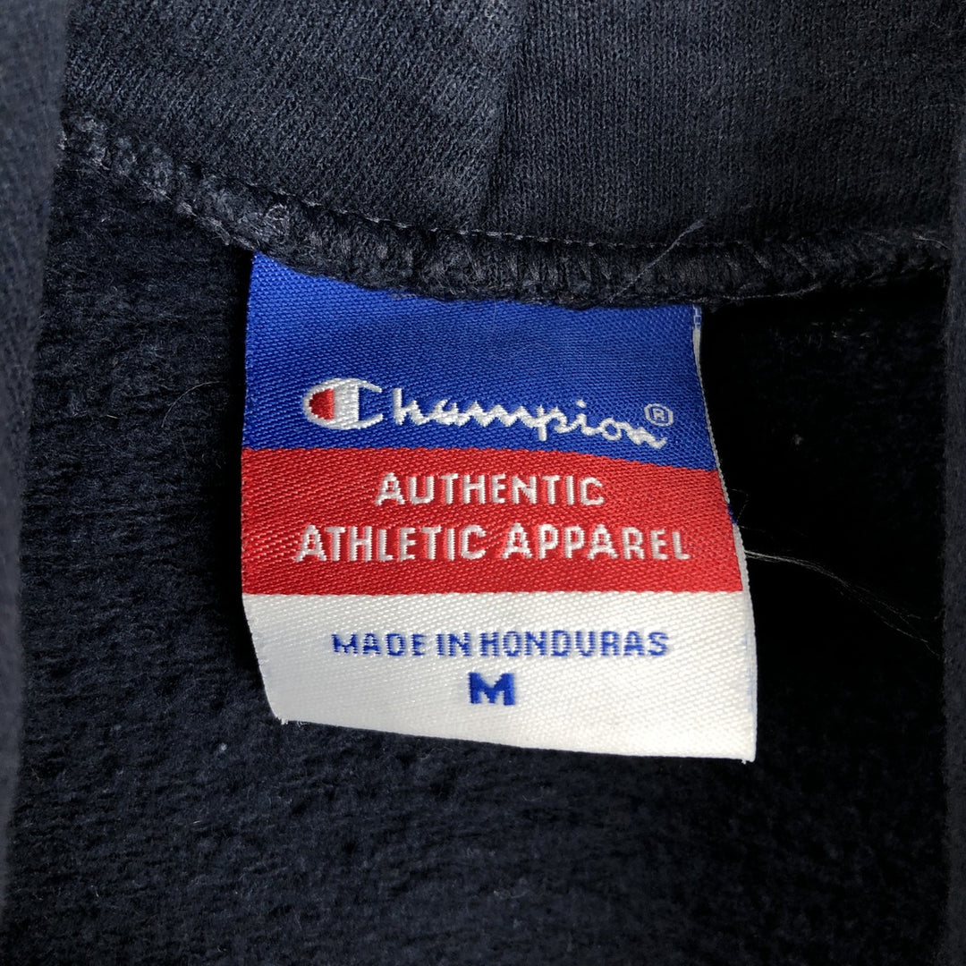 Champion Authentic Athletic Apparel College Sweatshirt Pullover Hoodie, Men's Size M (approx.) cotton navy blue type Vintage Second Hand