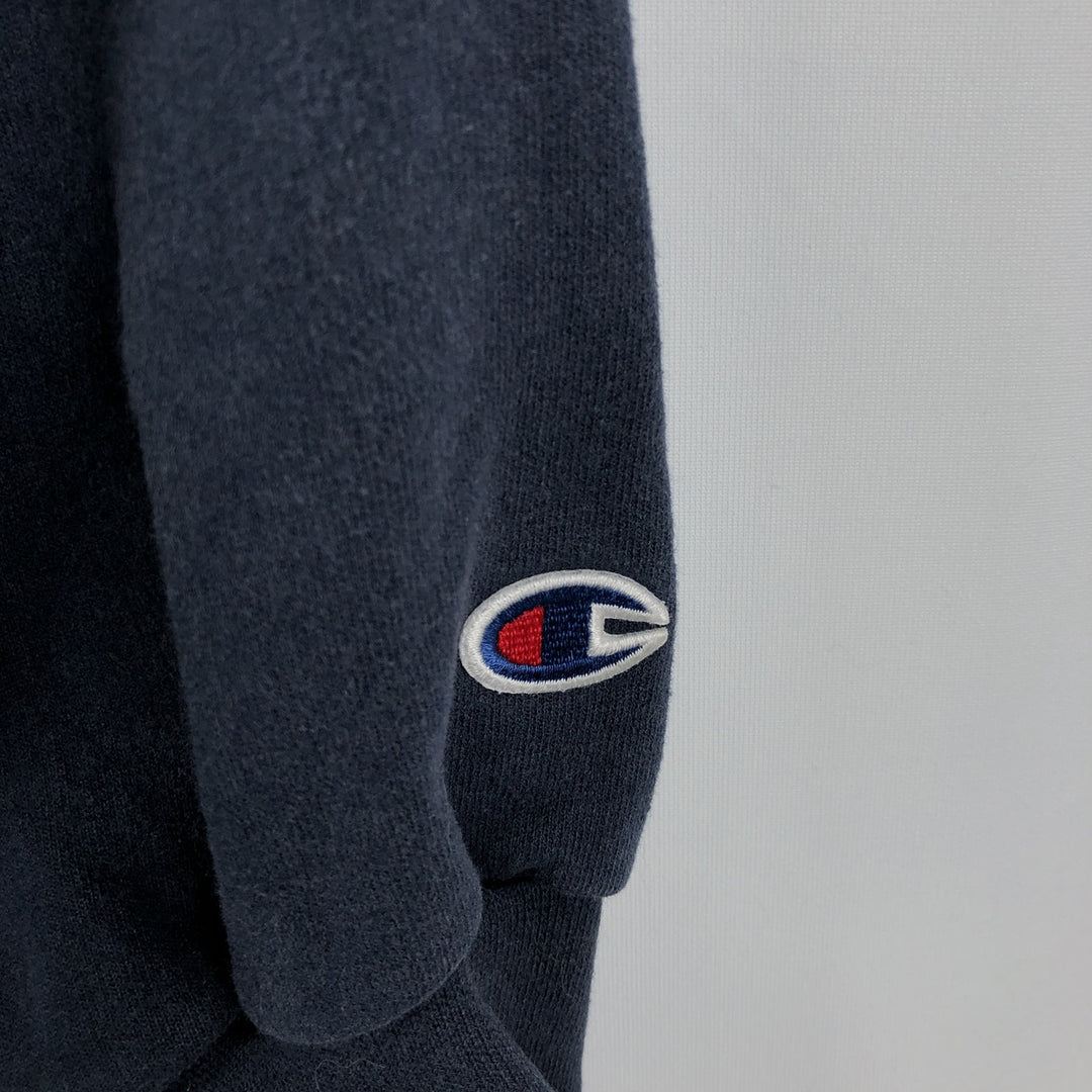 Champion Authentic Athletic Apparel College Sweatshirt Pullover Hoodie, Men's Size M (approx.) cotton navy blue type Vintage Second Hand